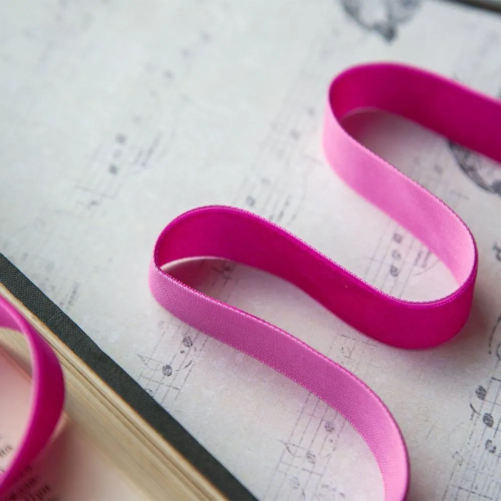 лента, бархат, цвет фуксия темная, ширина 19 мм ленты