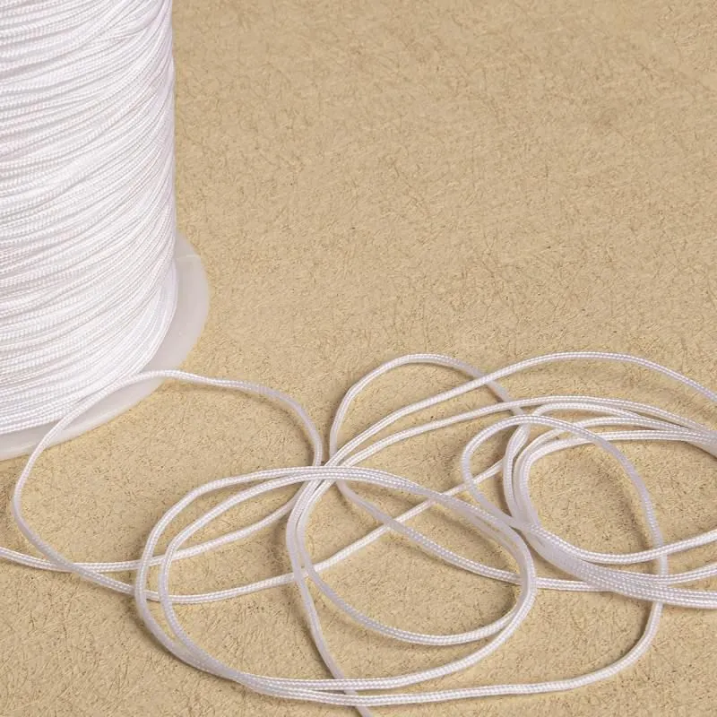 шнур, полиэстер, цвет белый, 1 мм  
