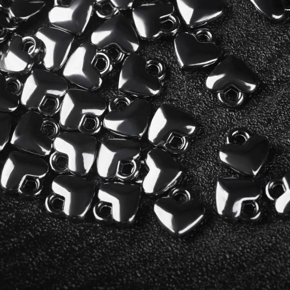 подвеска металл "харти", цвет черный, 8x7x2.5 мм