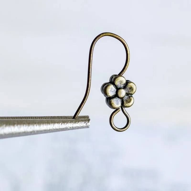 швензы "цветок", цвет античная бронза, 18х18х3 мм