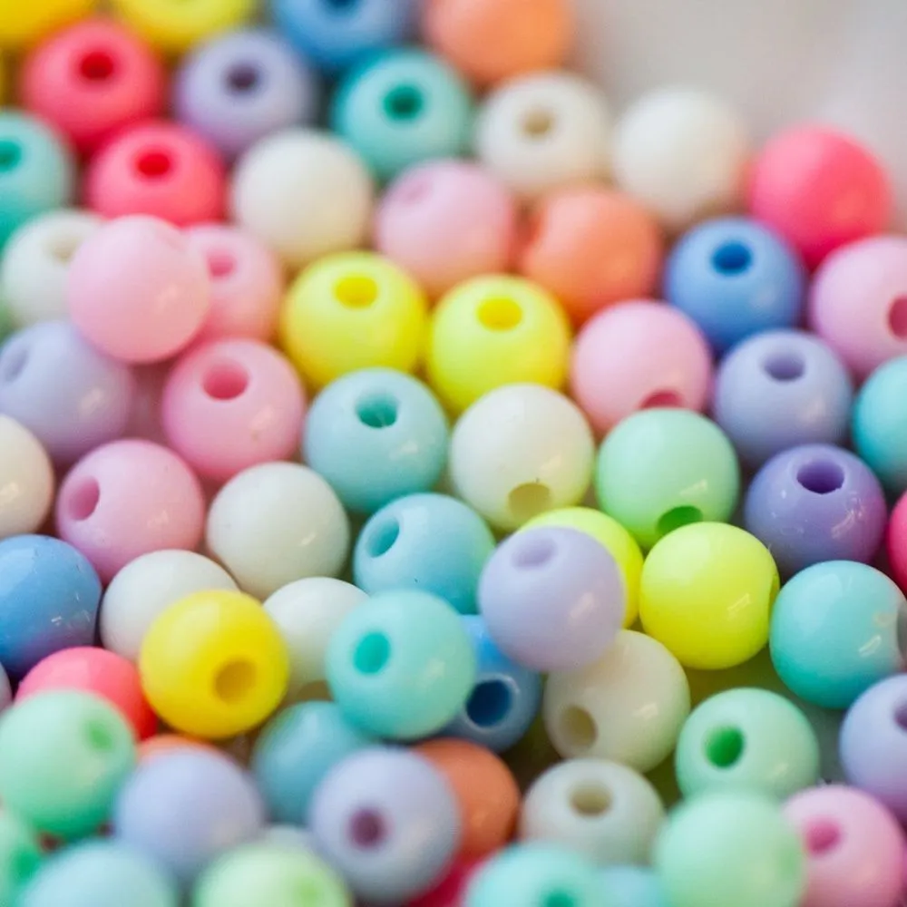 бусина, акрил "пастель", цветовой микс, 6х5 мм