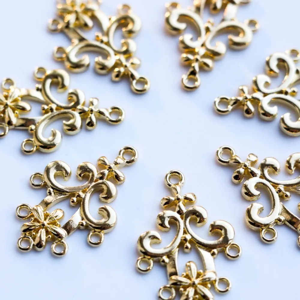 коннектор "кончетта", цвет золото, 35x24x2 мм