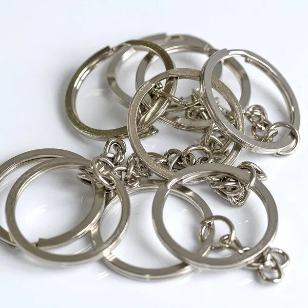 кольцо для брелоков, сталь, цвет платина, 28х2 мм