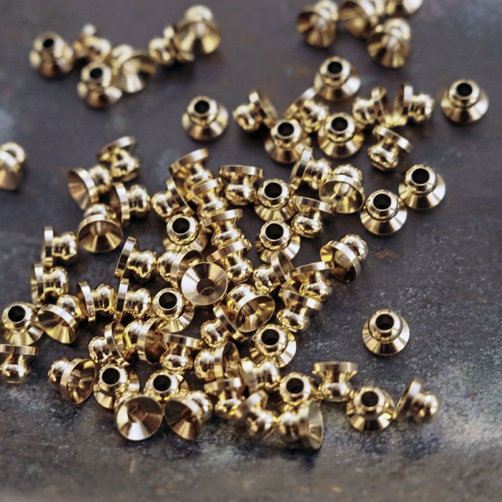 шапочка для бусин "белл", позолота, 4x3 мм