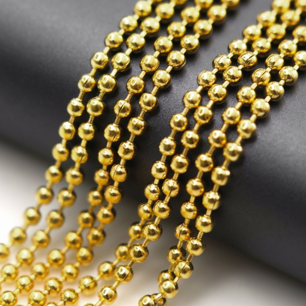 цепочка "шарик", цвет лимонное золото, шарик 1.5 мм