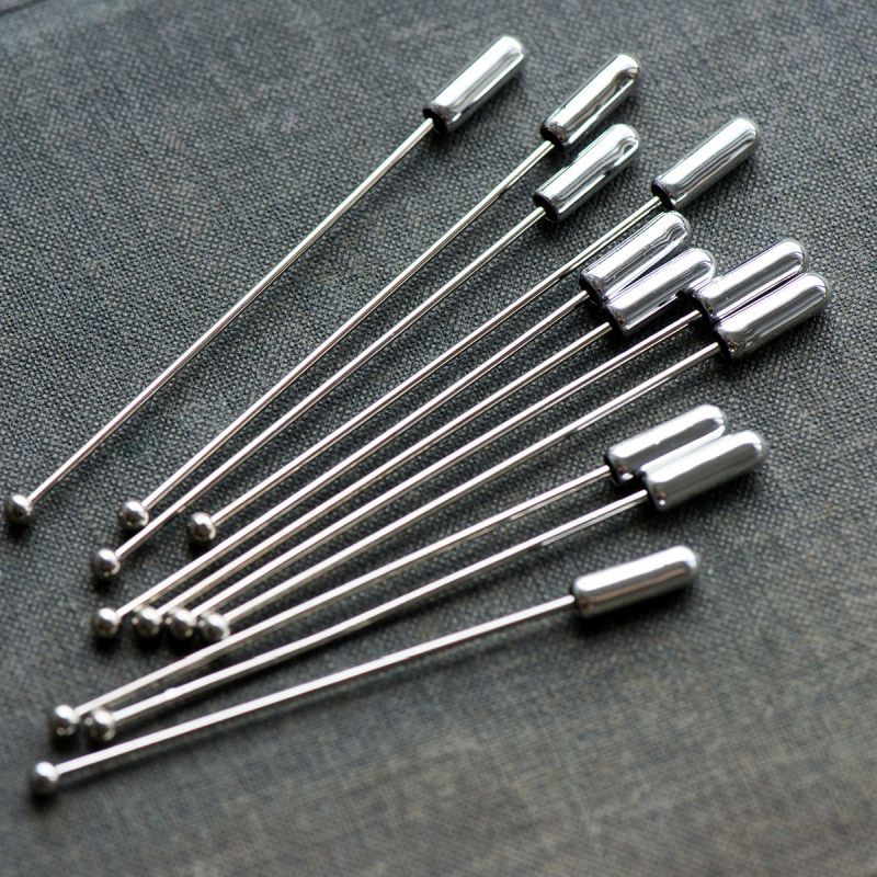 основа для броши "стилет", цвет платина, 63х3х1 мм