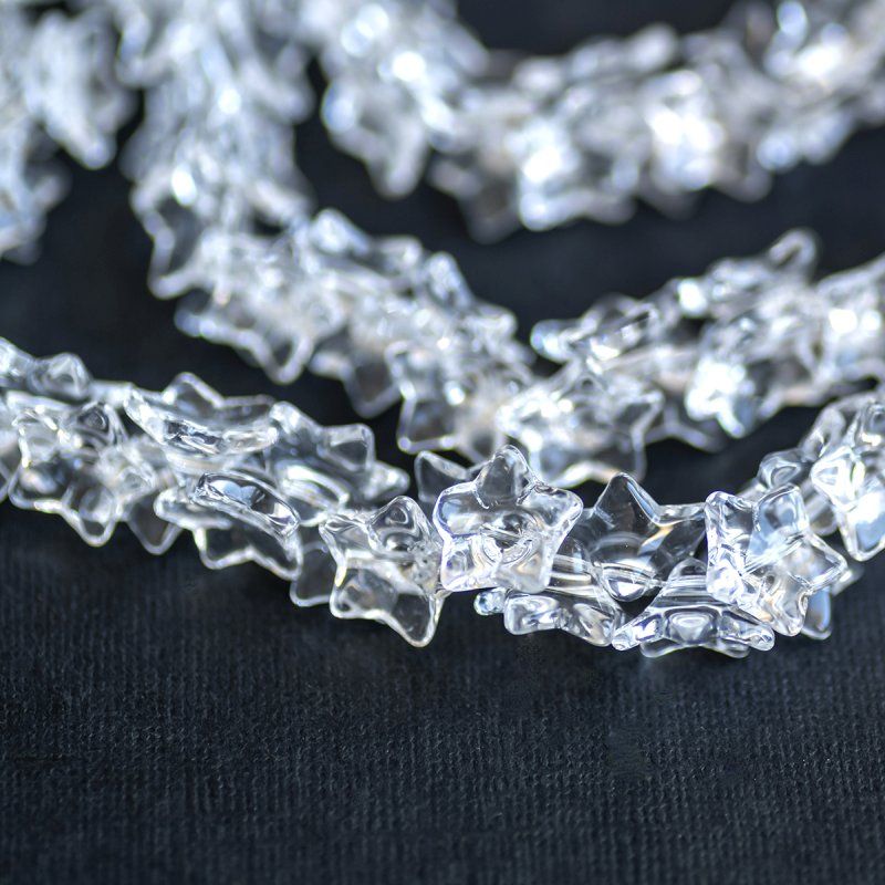 бусина "звездочка", стекло, цвет прозрачный, 14x9 мм