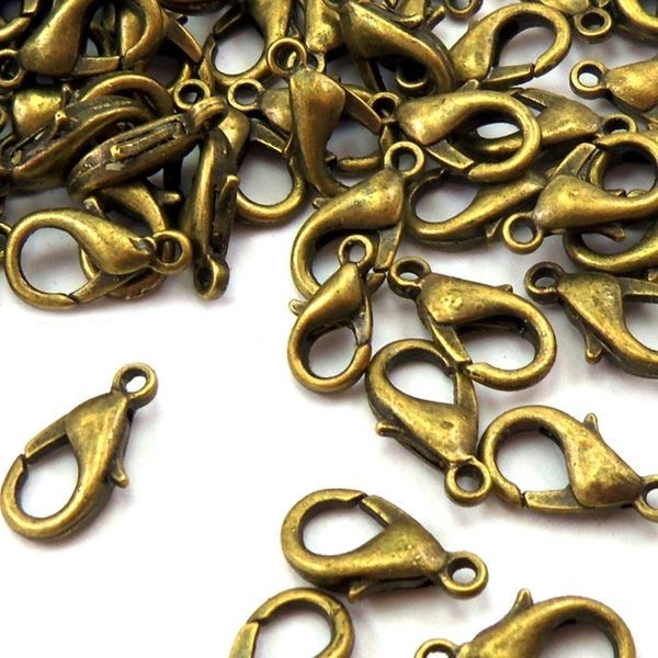 Замочки замочек-лобстер, цвет античная бронза, 19х10х4 мм