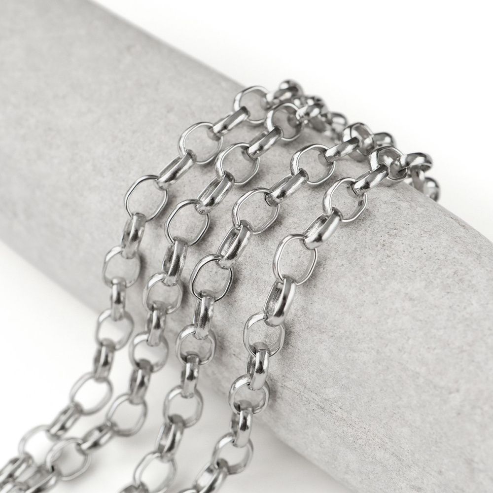 цепочка "трек", цвет платина, звено 10x8x2.5 мм