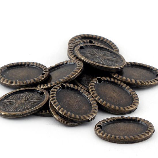 сеттинг овальный "катри", цвет античная бронза, 14.5х18.5х2 мм