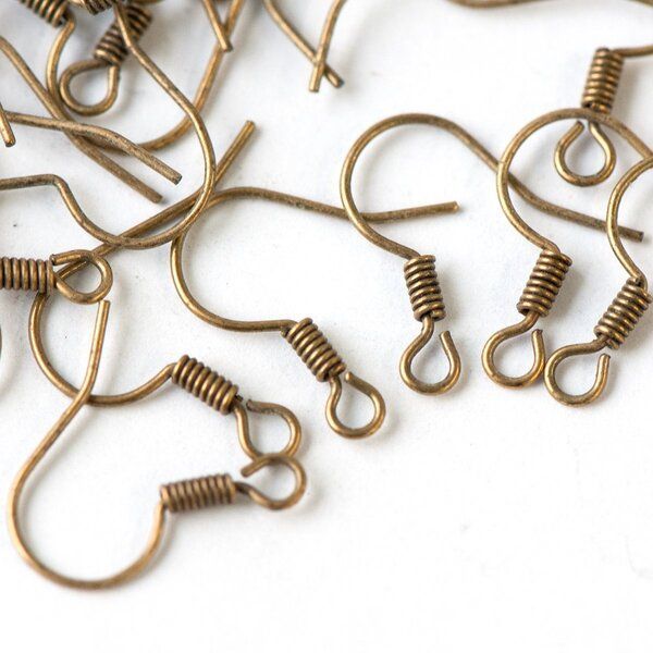 швензы "спираль", цвет античная бронза, 18х0,8