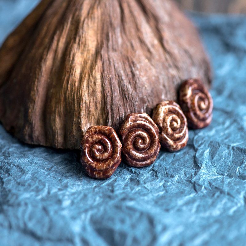 бусина, мурано "артефакты", фигурная, шоколадный, 19х16 мм