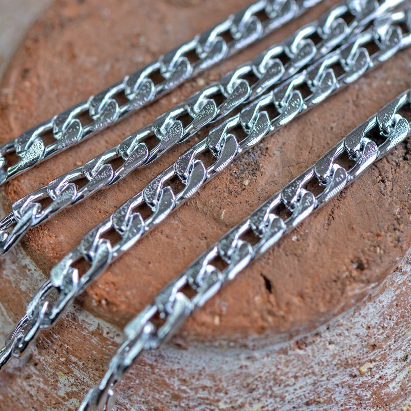 цепочка "гулливер", алюминий, цвет серебро, звено 7x4x1.5 мм