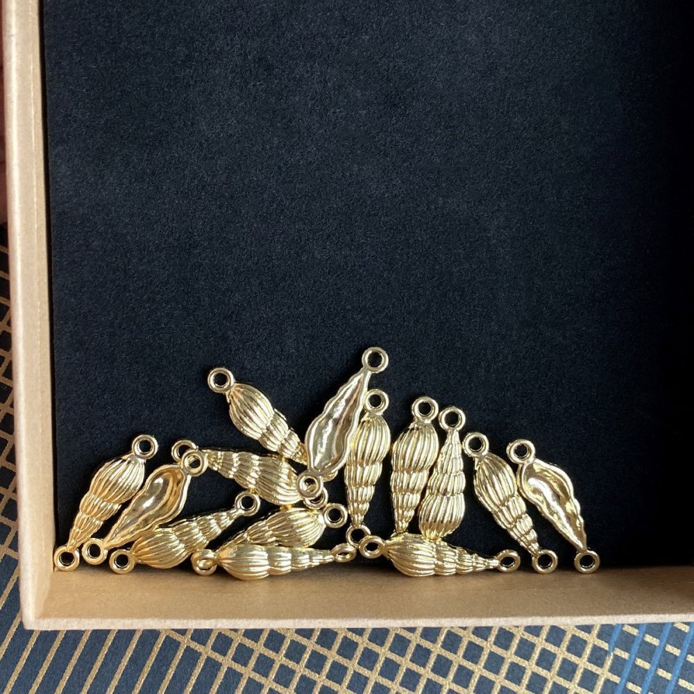 коннектор "ракушка", позолота, 27x8x4 мм