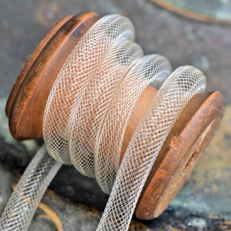 ювелирная сетка, пластик, цвет айвори, диаметр 8 мм