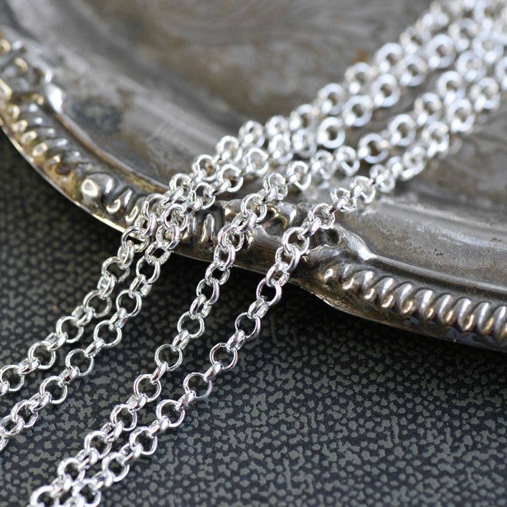 цепочка "раунд", цвет серебро, звено 4х1 мм