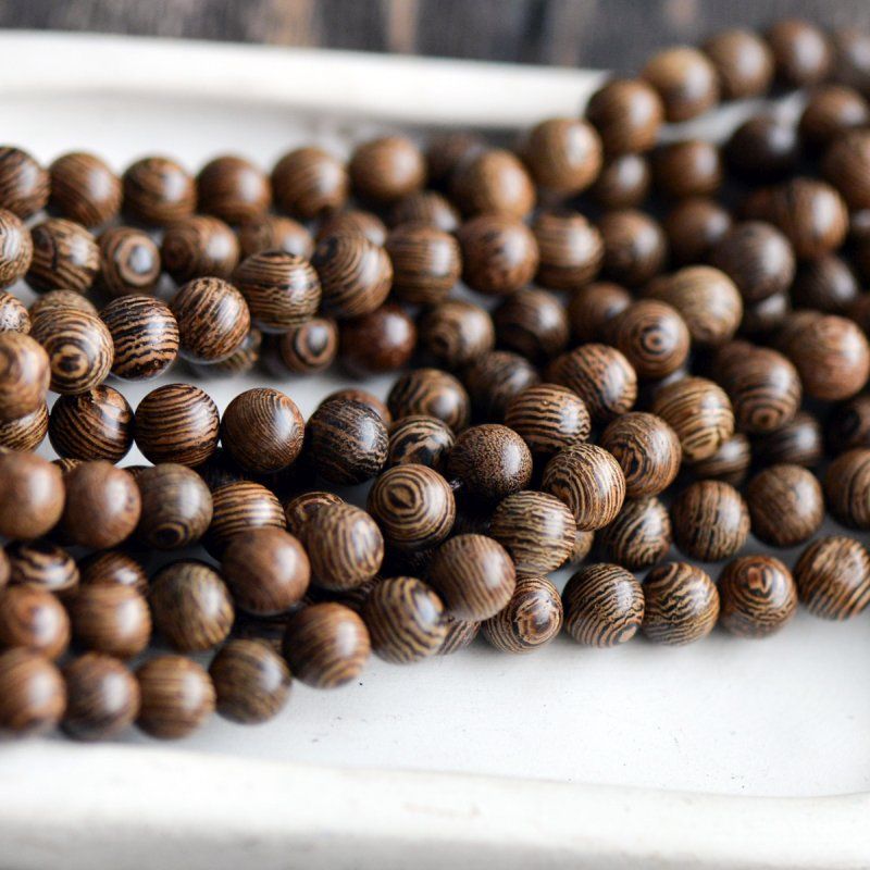 бусина дерево 8, цвет состаренное дерево, 8 мм