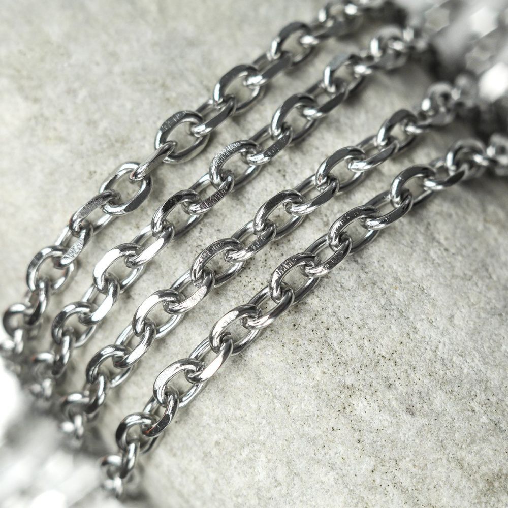 цепочка "овал 304", цвет стальной, звено 8x6x1.5 мм