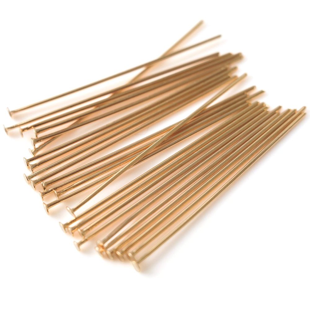 пины-гвоздики, позолота, 35x0.7 мм