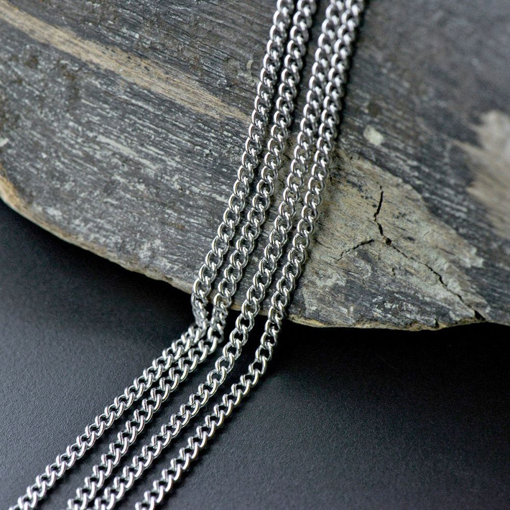 цепочка "кросс 304", цвет стальной, звено 3x2x0.6 мм