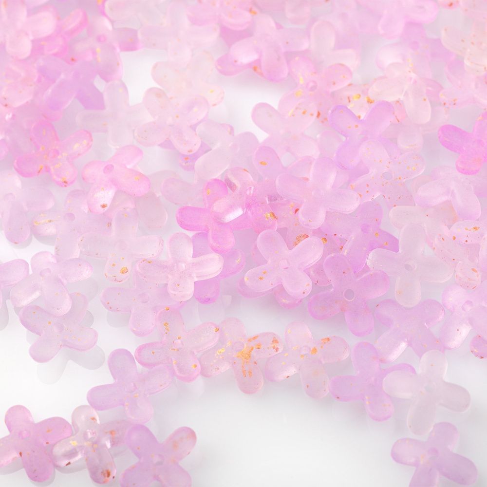 бусина, акрил "клематис", матовая, цвет фиолетовый, 11.5x11.5x3 мм