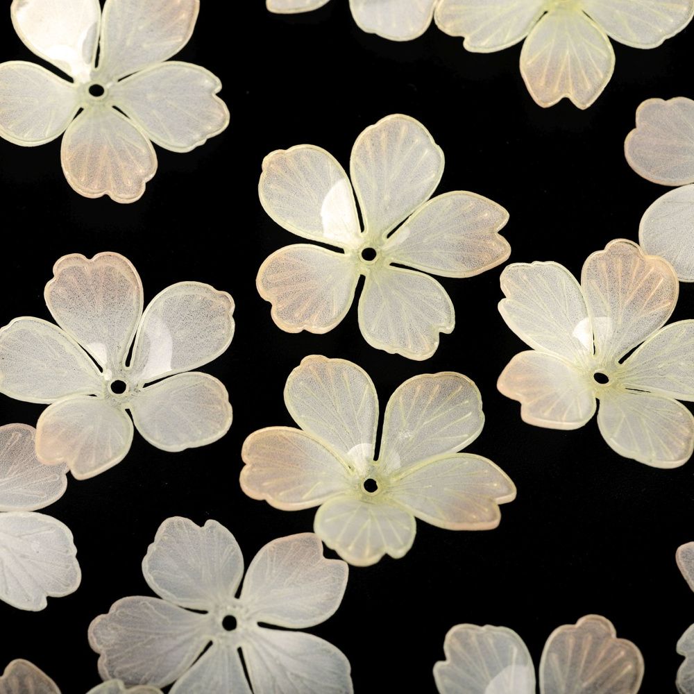 бусина, акрил "фрезия", цветовой микс, 33x8 мм