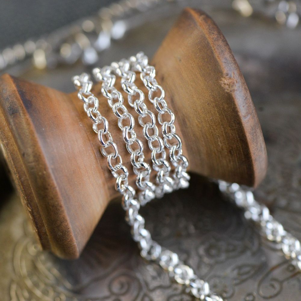 цепочка "раунд", цвет серебро, звено 4х1 мм