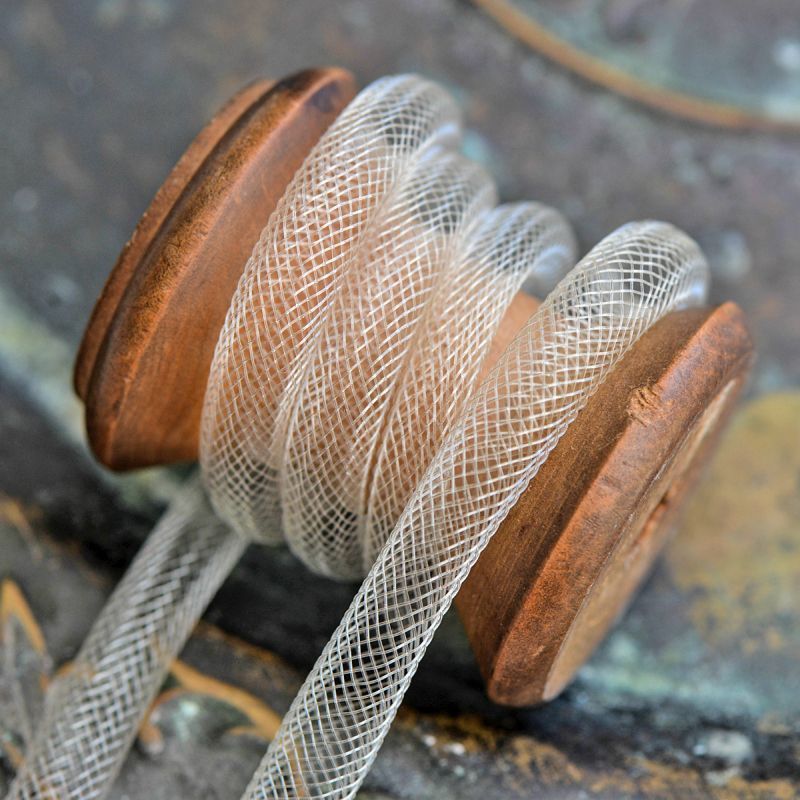 ювелирная сетка, пластик, цвет айвори, диаметр 8 мм