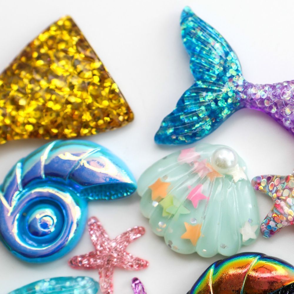кабошон из смолы "гламур", цветовой и размерный микс