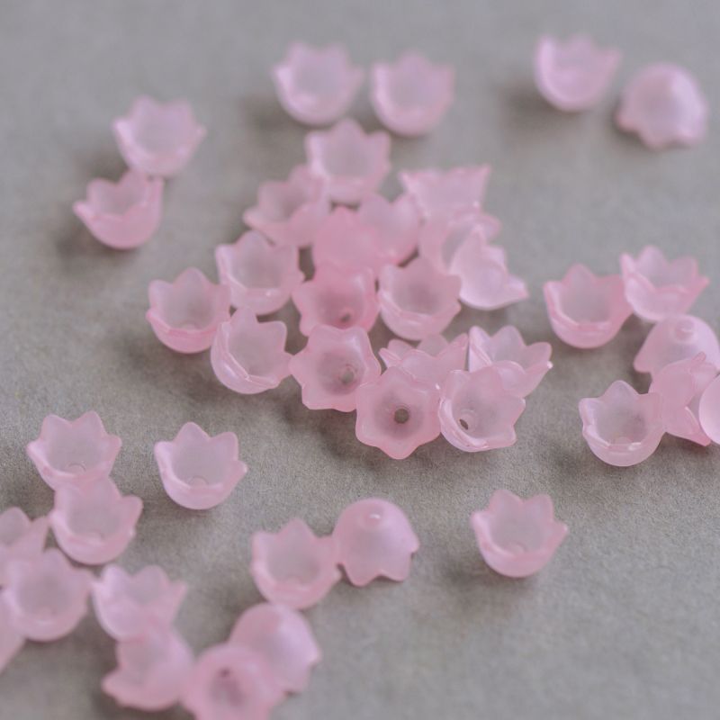 бусина, акрил "ландыш", цвет бледно-розовый матовый, 10х6 мм