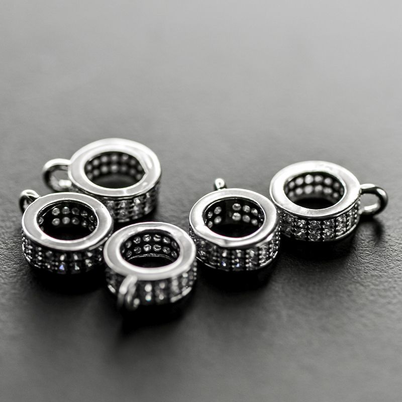 бейл "адель", с цирконием, цвет платина, 10x7.5x3 мм