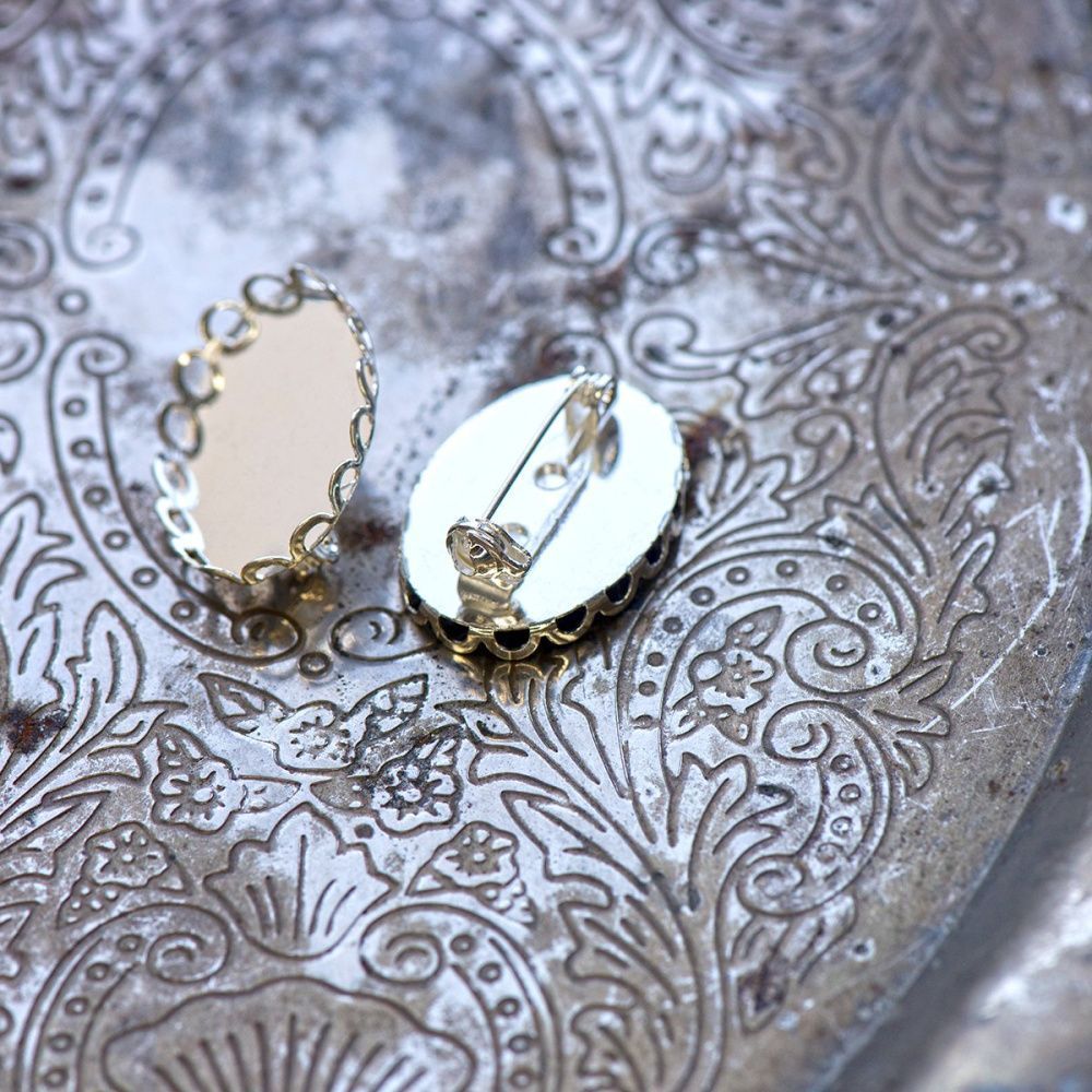 основа для броши круглая "канто", цвет античное серебро, 47х2 мм