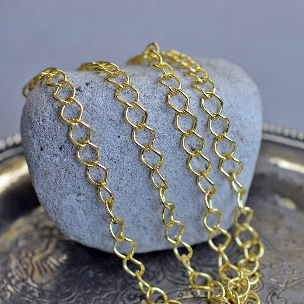 цепочка "кластер", цвет золото, звено 9х7х1.5 мм