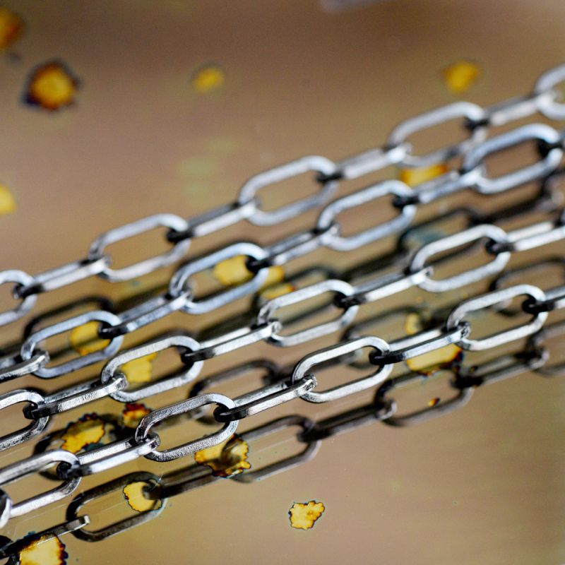 цепочка "скрепка", цвет черный, звено 9.5x4.5x1 мм