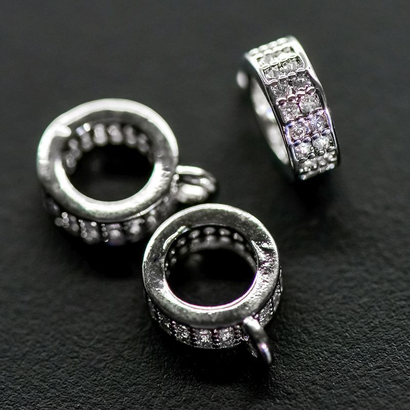 бейл "адель", с цирконием, цвет платина, 10x7.5x3 мм