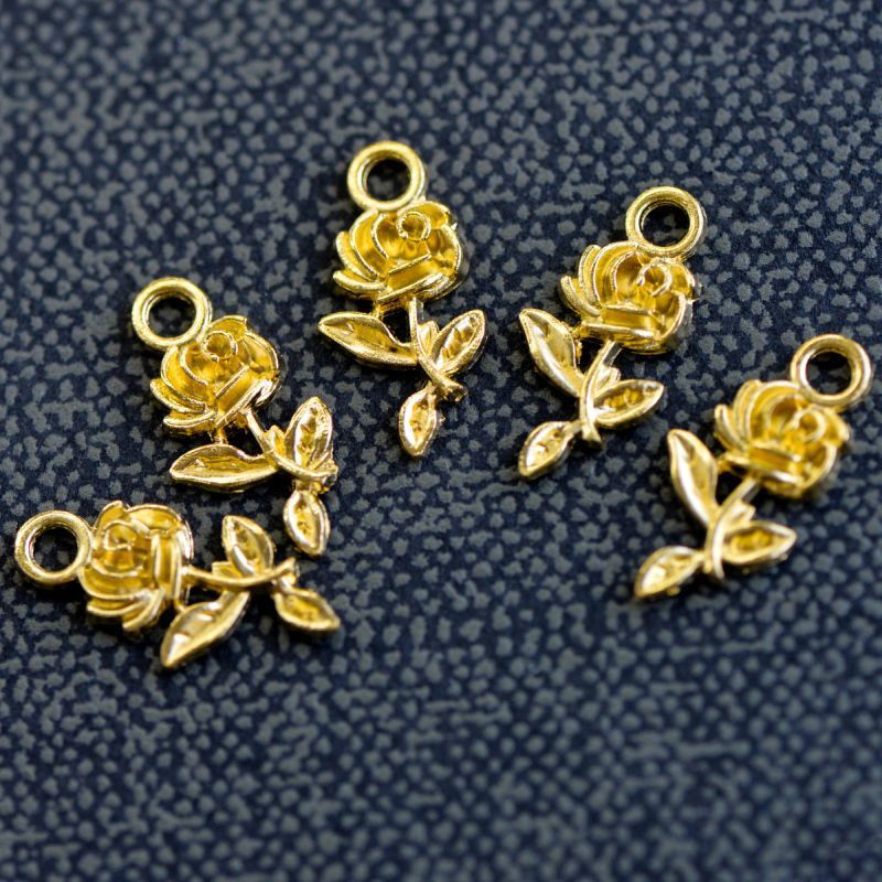 подвеска металлическая "рози", цвет золото, 21x10.5x2.5 мм