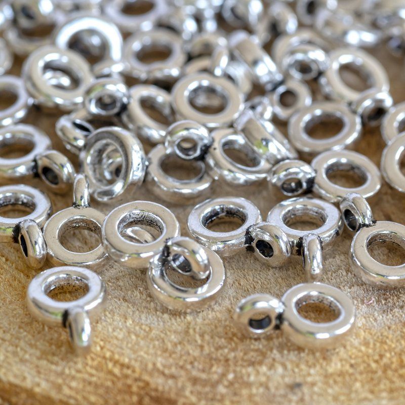 бейл "симпл", цвет античное серебро, 6.5х2 мм (уп 20 +/-2 шт)