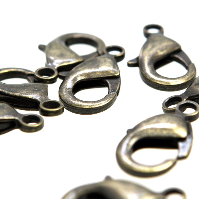 Замочки замочек-лобстер, цвет античная бронза, 27х15х5 мм