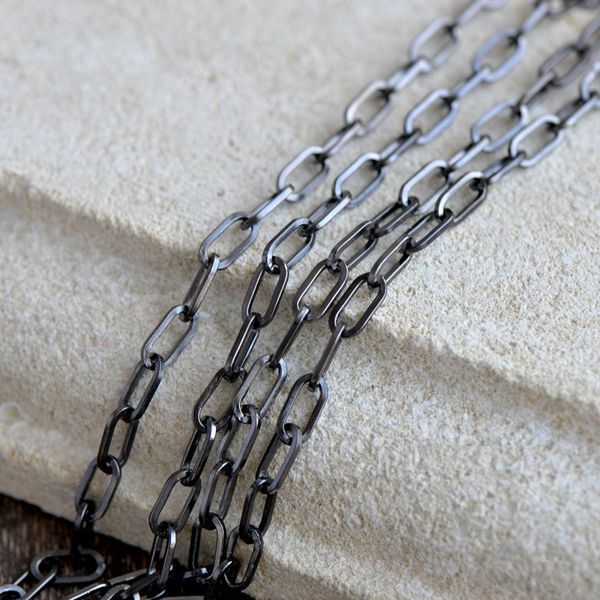 цепочка "скрепка", цвет черный, звено 9.5x4.5x1 мм