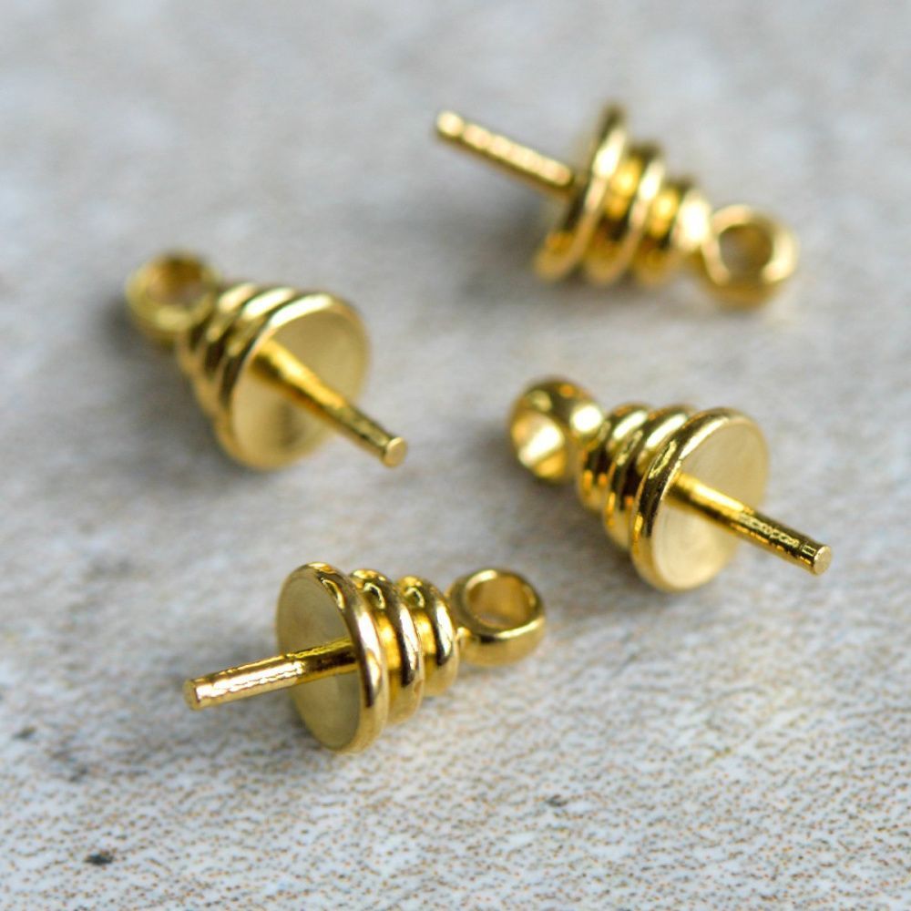 бейл "пирамидка", цвет золото, 9.5x4.5 мм