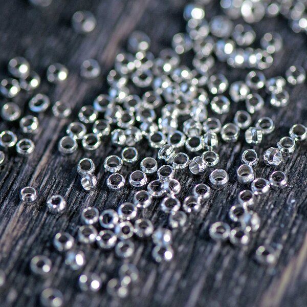 кримп, цвет серебро, 2х1.2 мм  (уп 120 шт)