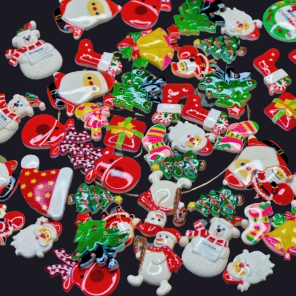 набор кабошонов новогодний