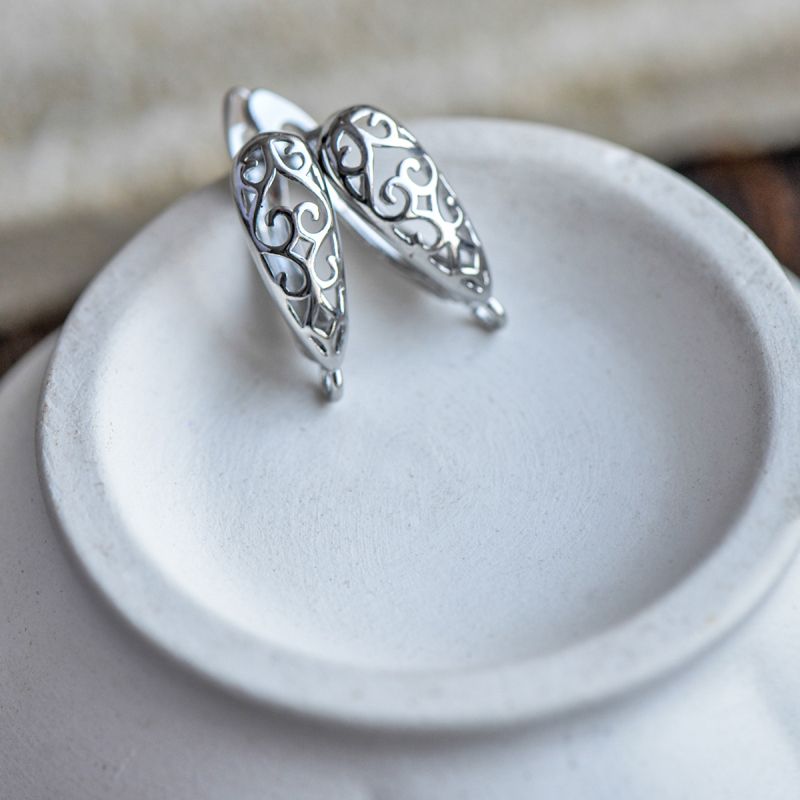 швензы "вензель", покрытие платиной, 19x12x6 мм 