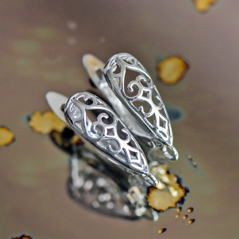 швензы "вензель", покрытие платиной, 19x12x6 мм 