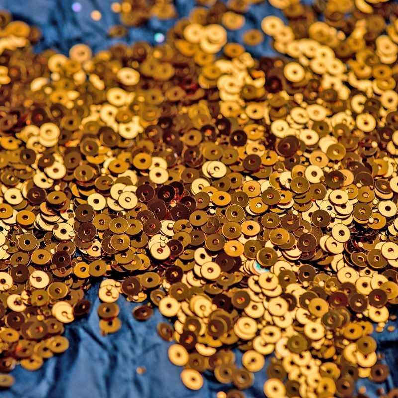 пайетки плоские, красное золото зеркальный, 4 мм