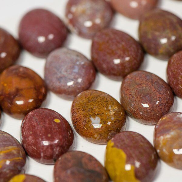 кабошон агат овальный, цвет кирпичный, 16х12х4мм