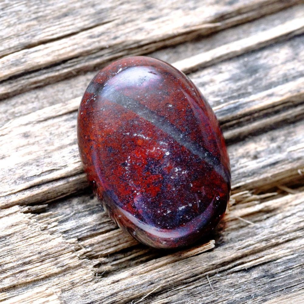 кабошон яшма овальный, цвет кирпичный красный, 18х13х6 мм