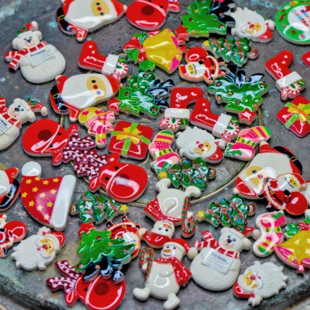 набор кабошонов новогодний