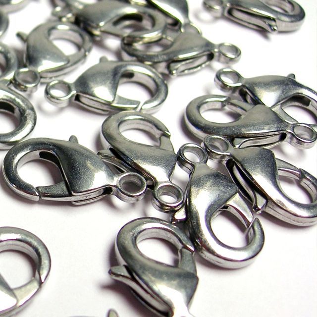 Замочки замочек-лобстер, цвет серебро, 6х10 мм