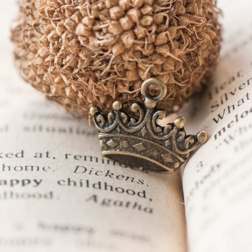 подвеска металлическая "корона", цвет античная бронза, 17х13х13 мм